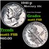 Image 1 : 1941-p Mercury Dime 10c Grades GEM FSB
