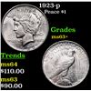 Image 1 : 1923-p Peace Dollar $1 Grades Select+ Unc