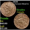 Image 1 : 1838 Coronet Head Large Cent 1c Grades f details