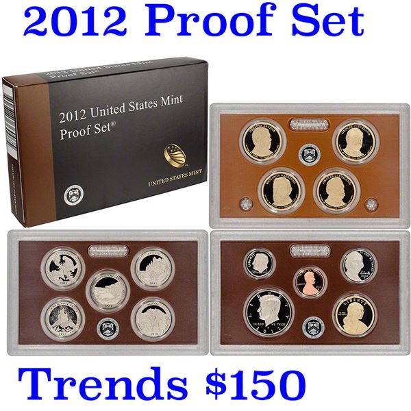 2012 Mint Proof Set In Original Case! 14 Coins Inside!