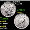 Image 1 : 1923-p Peace Dollar $1 Grades Select+ Unc