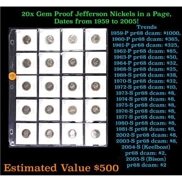 Huge Liifetime Collection - Too Many Coins To Auction Individually - This Lot is For One Page of 20 