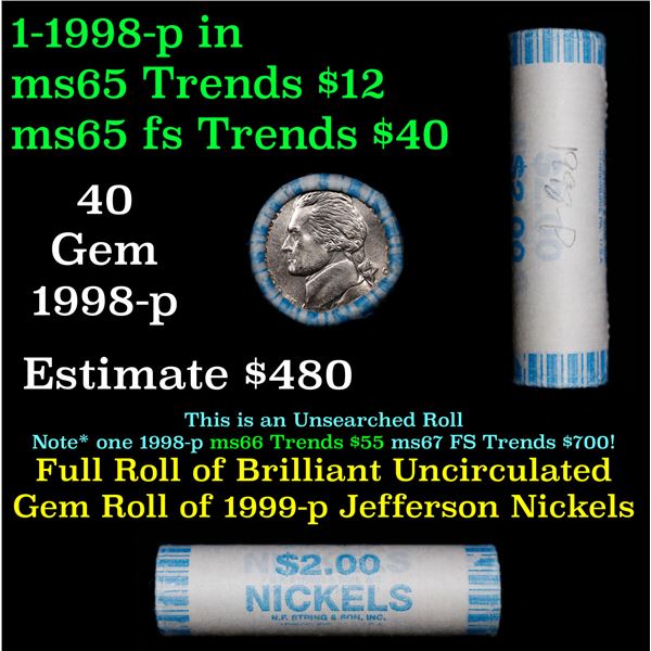 Shotgun Jefferson 5c roll, 1998-p 40 pcs String & Son Wrapper