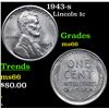 Image 1 : 1943-s Lincoln Cent 1c Grades GEM+ Unc