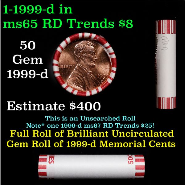 Shotgun Lincoln 1c roll, 1999-d 50 pcs Steel-Strong Wrapper.