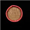 Image 3 : Mixed small cents 1c orig shotgun roll, 1919-p Lincoln Cent, Wheat Cent other end, Coca Cola Brandt 