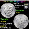 Image 1 : ***Auction Highlight*** 1884-s Morgan Dollar $1 Graded Select Unc By USCG (fc)
