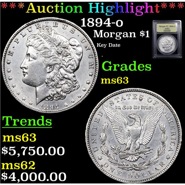 ***Auction Highlight*** 1894-o Morgan Dollar $1 Graded Select Unc By USCG (fc)