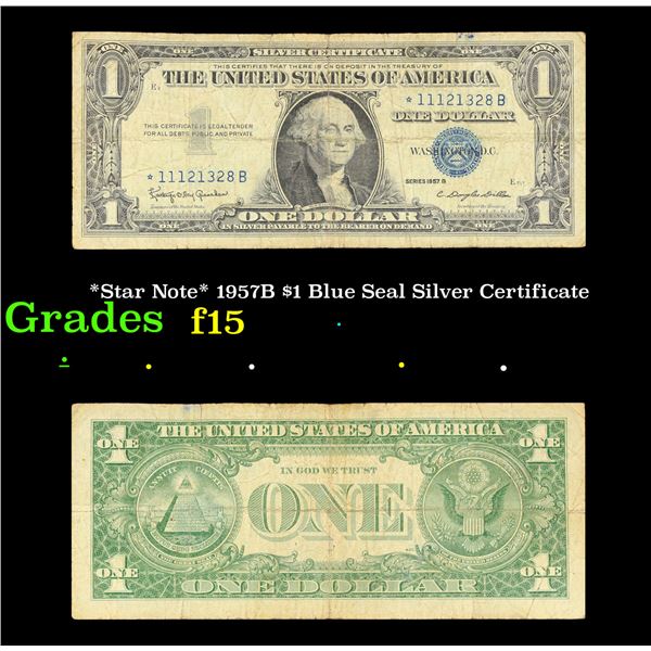 *Star Note* 1957B $1 Blue Seal Silver Certificate Grades f+