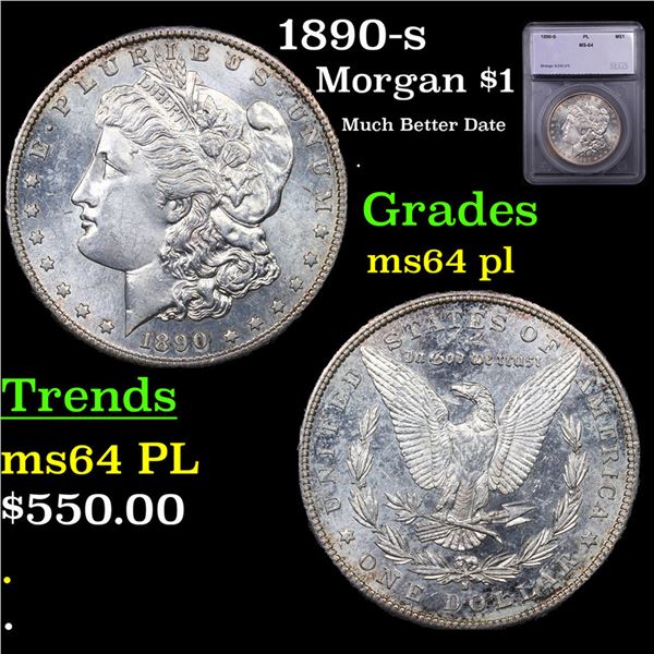 1890-s Morgan Dollar $1 Graded ms64 pl By SEGS