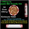 Image 1 : Shotgun Lincoln 1c roll, 1962-p 50 pcs Steel-Strong Wrapper.