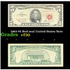 Image 1 : 1963 $5 Red seal United States Note Grades vf++