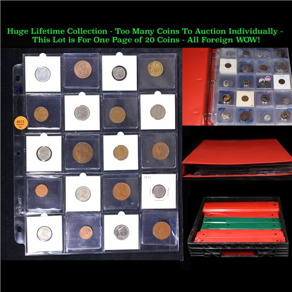 Huge Liifetime Collection - Too Many Coins To Auction Individually - This Lot is For One Page of 20 