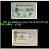 Image 1 : 1917 Imperial Germany 5 Mark Note P# 56A Grades vf++
