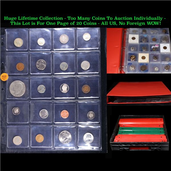 Huge Liifetime Collection - Too Many Coins To Auction Individually - This Lot is For One Page of 20 