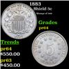 Image 1 : Proof 1883 Shield Nickel 5c Graded pr64 By SEGS