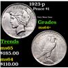 Image 1 : 1923-p Peace Dollar $1 Grades Choice+ Unc
