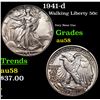 1941-d Walking Liberty Half Dollar 50c Grades Choice AU/BU Slider
