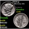 Image 1 : 1924-p Mercury Dime 10c Grades Choice AU/BU Slider
