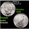 Image 1 : 1922-p Peace Dollar $1 Grades Choice Unc