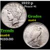 Image 1 : 1922-p Peace Dollar $1 Grades Choice Unc
