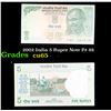 Image 1 : 2002 India 5 Rupee Note P# 88 Grades Gem CU