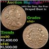 Image 1 : ***Auction Highlight*** 1803 Sm Date, Sm Frac Draped Bust Large Cent 1c Graded xf+++ By USCG (fc)