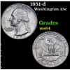 Image 1 : 1951-d Washington Quarter 25c Grades Choice Unc