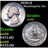 Image 1 : 1936-d Washington Quarter 25c Grades Select AU