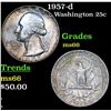 Image 1 : 1957-d Washington Quarter 25c Grades GEM+ Unc