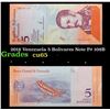 Image 1 : 2018 Venezuela 5 Bolivares Note P# 108B Grades Gem CU