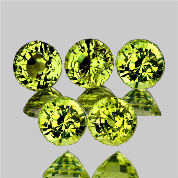 Natural Green Yellow Mali Garnet 5 Pcs{Flawless-VVS}