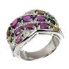 Image 2 : Natural Rhodolite Garnet Amethyst Peridot Ring