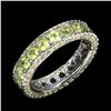 Image 1 : Natural  Peridot Sapphire Eternity Ring