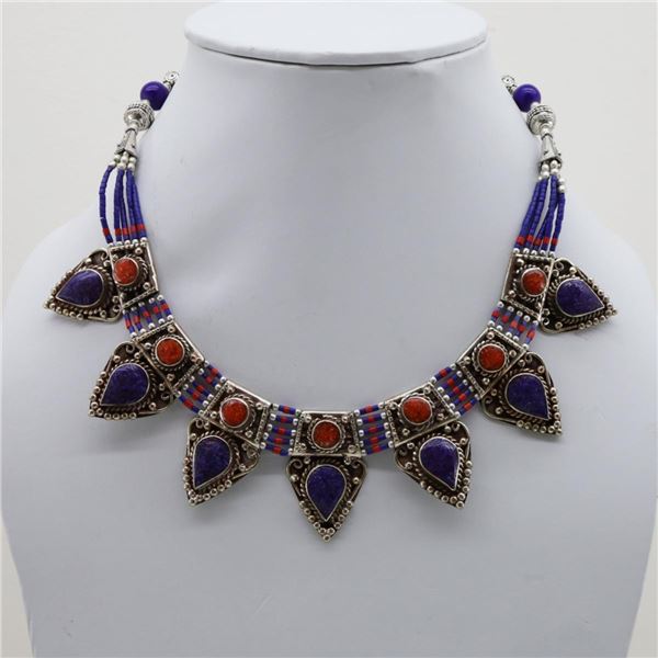 Tibet Natural Stone Tribal Queen Royal Necklace