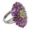 Image 3 : Natural Rhodolite Garnet & Peridot Ring
