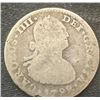 Image 1 : Rare 1799 Mo FM Mexico Half 1/2 Real .903 Silver Coin: Carlos IV