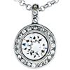 Image 1 : MM designer Fancy Silver Solitaire Necklace w Swarovski Elements, Heart Clasp, MM Signature Tag