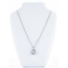 Image 2 : MM designer Fancy Silver Solitaire Necklace w Swarovski Elements, Heart Clasp, MM Signature Tag