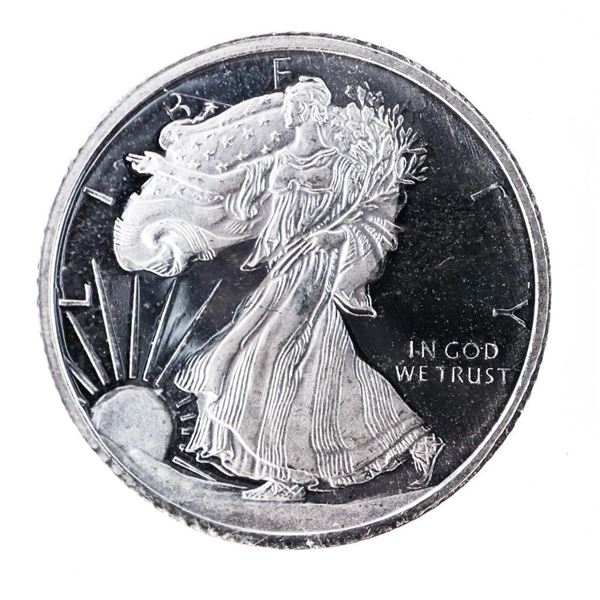 .999 Fine Pure Silver Walking Liberty/Eagle Round - Collectible Bullion