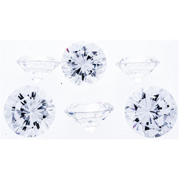 Parcel of Loose Cubic - Zirconia -Round Cut 7.5 mm -6 Stones - Diamond Quality