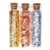 Image 3 : The Elements Collection- 3 x Assayers Glass Jars - .9999 24KT Gold Flakes, .9999 Fine Silver Flakes,