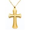 Image 1 : 24KT G.P. /STAINLESS STEEL NECKLACE, Cross Pendant & Chain