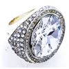 Image 1 : "MM" Designer, Bling Ring - Over 100 Carat Round Bezel Set Flawless Swarovski Crystal Ring, Bead Set