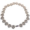 Image 1 : 925 Sterling Silver Fancy Swirl Design Choker Neclace Over 60 Grams