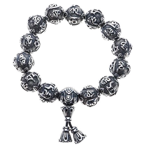 Antique Style Bold Gothic Flex Cuff Bracelet, Stainless Steel