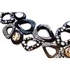 Image 3 : Designer Show Piece - Antique Black Gold Plating/Silver /Rhodium,Choker Style, 5 Strands on Each sid