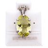 Image 1 : 925 Sterling Silver Oval Cut 5.20 cts. Lemon Quartz Pendant