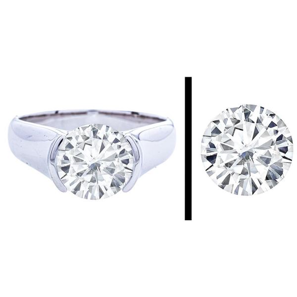 Silver 2ct. Bezel Set Solitaire, Genuine Moissanite