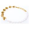 Image 1 : 24kt G.P. Round Link & Pearl Bracelet